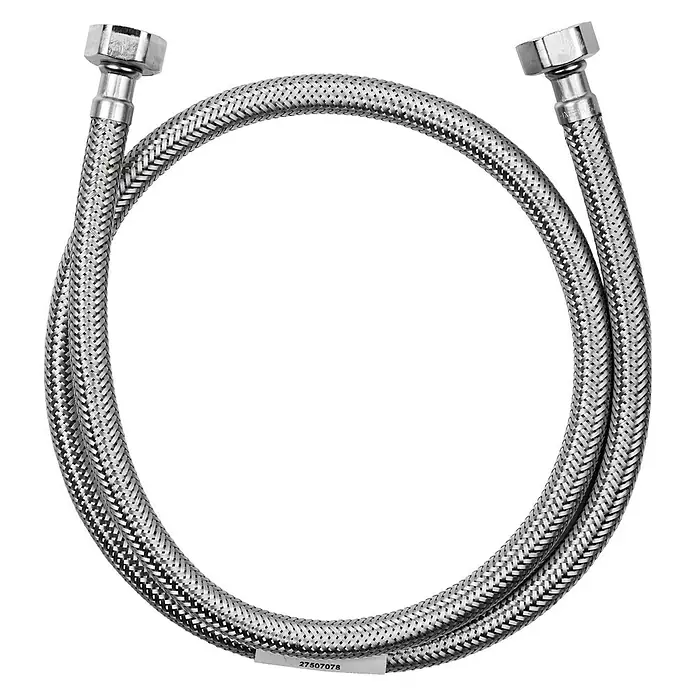 Admiral Flexo de conexión DN8 H-H - ½″/½″, Largo: 100 cm, Hembra - Hembra - Línea de suministro de acero inoxidable trenzado con tuercas de conexión en ambos extremos, ideal para instalaciones de fontanería.