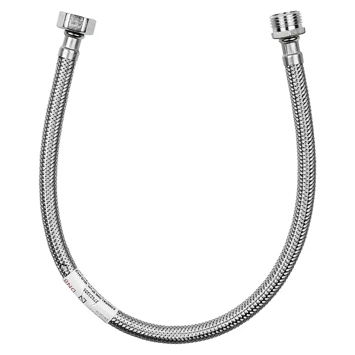 Admiral Flexo de conexión DN8 M-H - ½″/½″, Largo: 50 cm, Macho - Hembra - Manguera flexible trenzada con dos conectores para aplicaciones de fontanería. Ideal para lavabos o inodoros.