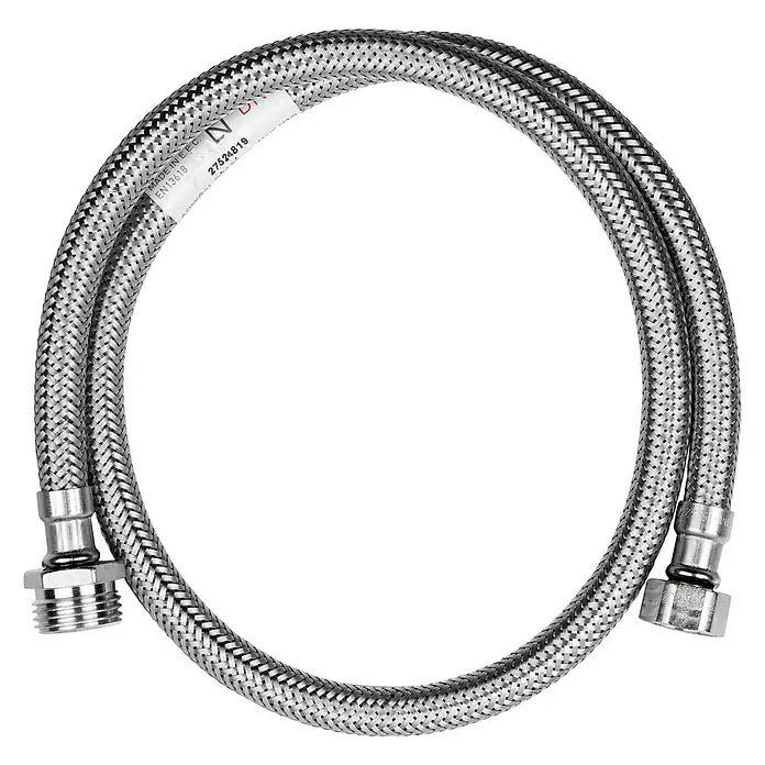Admiral Flexo de conexión DN8 M-H - ½″/⅜″, Largo: 80 cm, Macho - Hembra - Manguera flexible de acero inoxidable trenzado con conectores para fontanería.