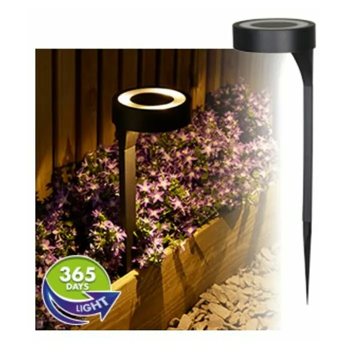 Estaca solar Orange - L x An x Al: 11 x 11 x 40 cm, Negro, IP33, 10 lm - Luz solar de jardín, ilumina tu espacio exterior con un brillo cálido y acogedor. Perfecta para jardines, senderos y patios.