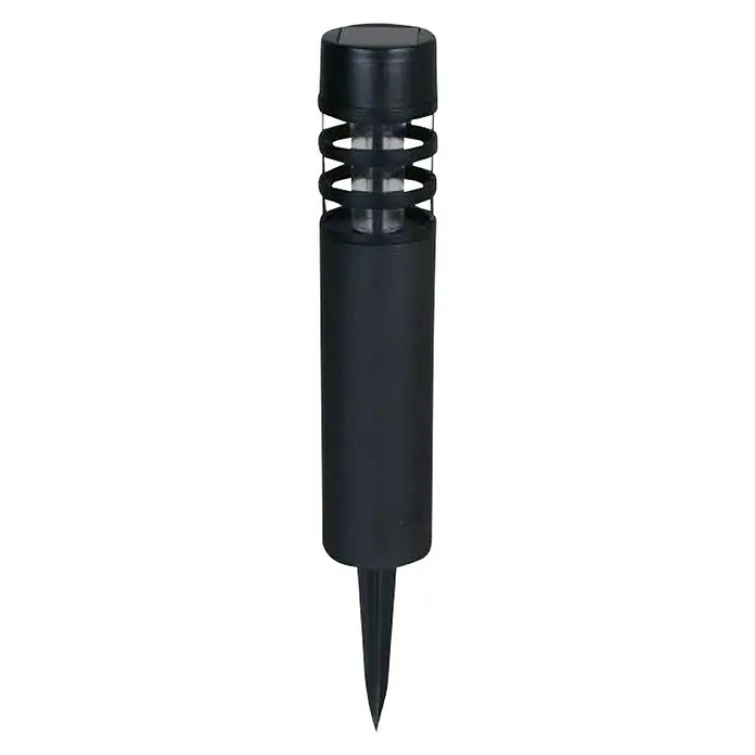 Lámpara decorativa solar Montelimar - L x An x Al: 6,2 x 6,2 x 38,8 cm, Negro, IP33 - Elegante luz solar de jardín negra con estaca de tierra. Ideal para iluminar caminos y parterres en exteriores.