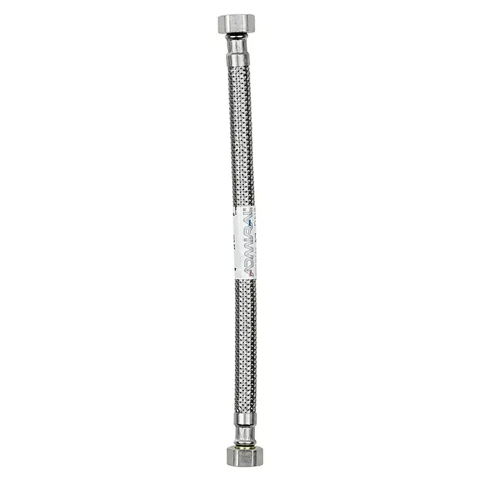 Admiral Flexo de conexión DN8 H-H - ⅜″/⅜″, Largo: 25 cm, Hembra - Hembra - Conector flexible para grifo con malla de alambre de acero inoxidable y tuercas para una conexión de fontanería segura y fiable.