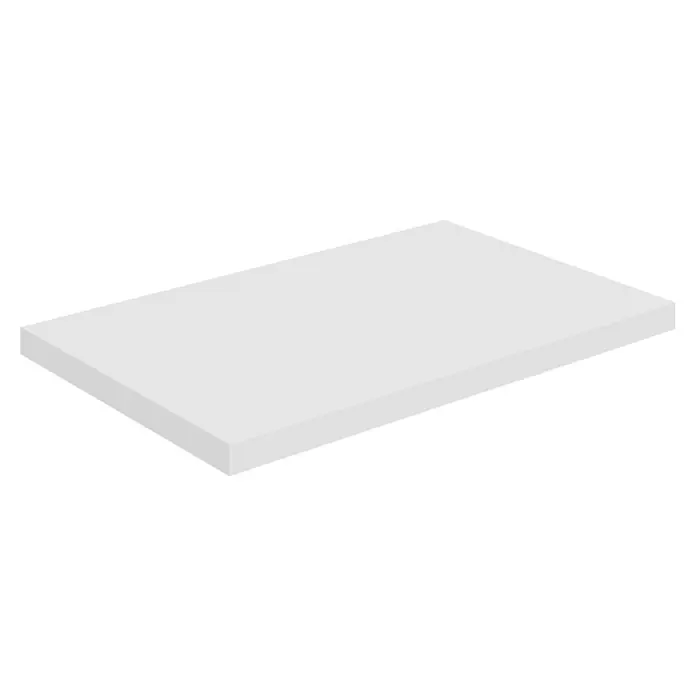 Artysan Encimera para lavabo Top - L x An x Al: 40 x 61 x 3 cm, Blanco seda - Superficie blanca rectangular en estilo 3D. Diseño limpio para diversas aplicaciones, como presentaciones o fondos.