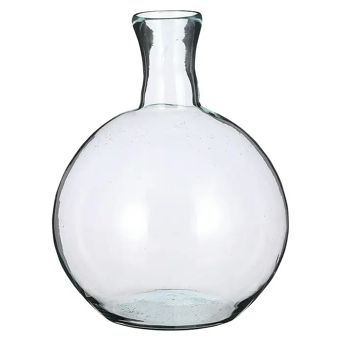 Jarrón Lilou - Ø x Al: 22 x 31 cm, Vidrio, Transparente - Jarrón de vidrio transparente con forma bulbosa y cuello estrecho, ideal para arreglos florales elegantes y fines decorativos.