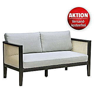 Sunfun Loungesofa Coralie (B x T x H: 134 x 71 x 73 cm, Mattschwarz/Grau)