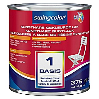 swingcolor Mix Kleurlak Kunsthars (Mengkleur basis, 375 ml, Zijdemat)