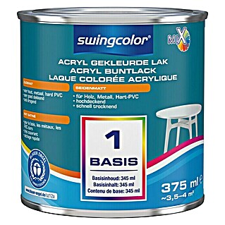 swingcolor Mix Kleurlak Acryl 2in1 (Mengkleur basis, 375 ml, Zijdemat)