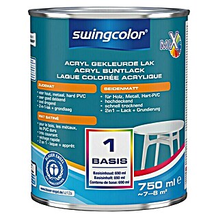swingcolor Mix Kleurlak Acryl 2in1 (Mengkleur basis, 750 ml, Zijdemat)