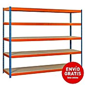Simonrack Simontaller Estantería para cargas pesadas Ecoforte Chipboard (L x An x Al: 60 x 150 x 250 cm, Capacidad de carga: 400 kg/balda, Número de baldas: 5 ud.)