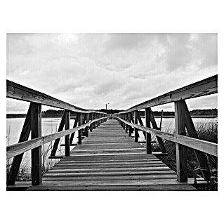 Cuadro Muelle (Embarcadero blanco/negro, 80 x 60 cm)