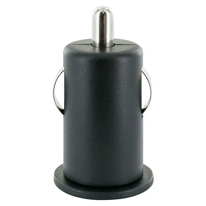 Schwaiger USB-Ladeadapter - USB-A-Kupplung, Zigarettenanzünder-Stecker (SAE J563), Schwarz - Zigarettenanzünder-Adapter in Schwarz mit silberner Spitze für den Einsatz im Auto oder anderen Fahrzeugen.