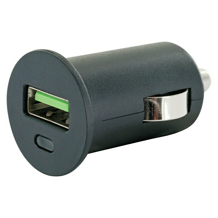 Schwaiger USB-Ladeadapter Quick Charge 3.0USB-A-Kupplung, Zigarettenanzünder-Stecker (SAE J563), Schwarz Diagonal View