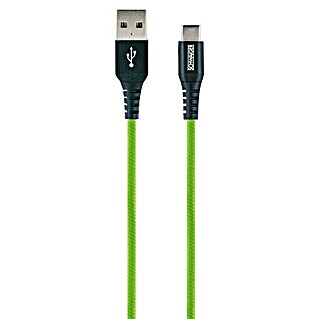 Schwaiger USB-Ladekabel (1,2 m, USB A-Stecker, USB C-Stecker, Giftgrün)