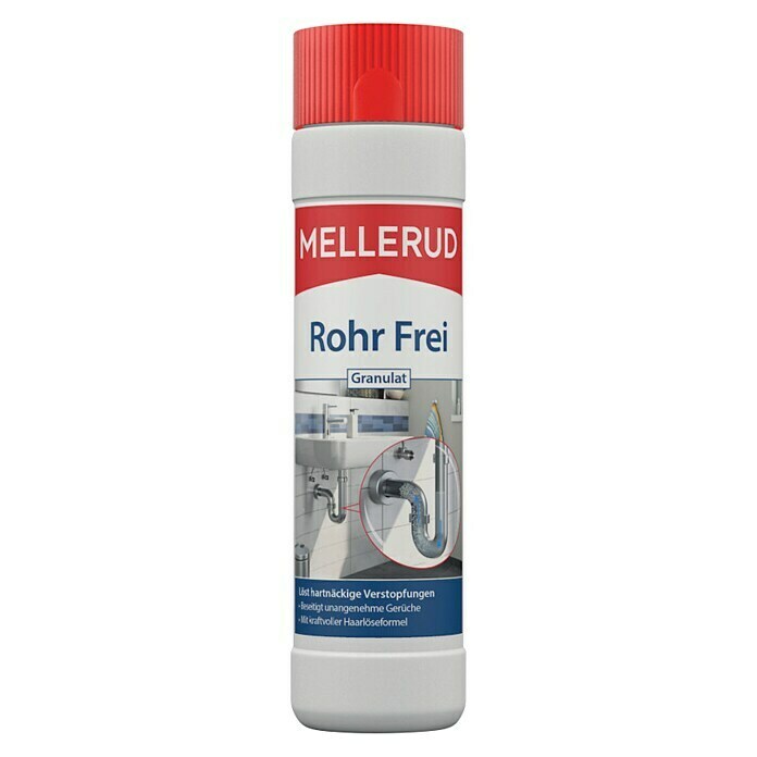 Mellerud Rohrreiniger Rohr Frei Granulat600 g, Flasche mit kindergesichertem Verschluss Front View