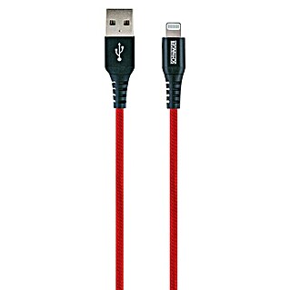 Schwaiger USB-Ladekabel (1,2 m, USB A-Stecker, Lightning-Stecker, Feuerrot)