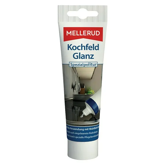 Mellerud Reinigungs-Politur Kochfeld Glanz - 75 ml, Tube - Mellerud Kochfeld Glanz Spezialpolitur: Reinigt und pflegt Kochfelder, entfernt Eingebranntes, für strahlenden Glanz und Schutz.