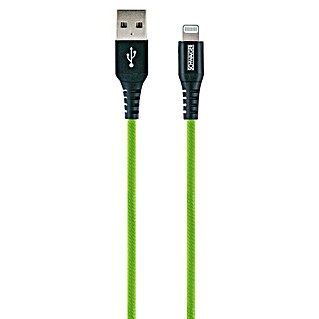 Schwaiger USB-Ladekabel (1,2 m, USB A-Stecker, Lightning-Stecker, Giftgrün)