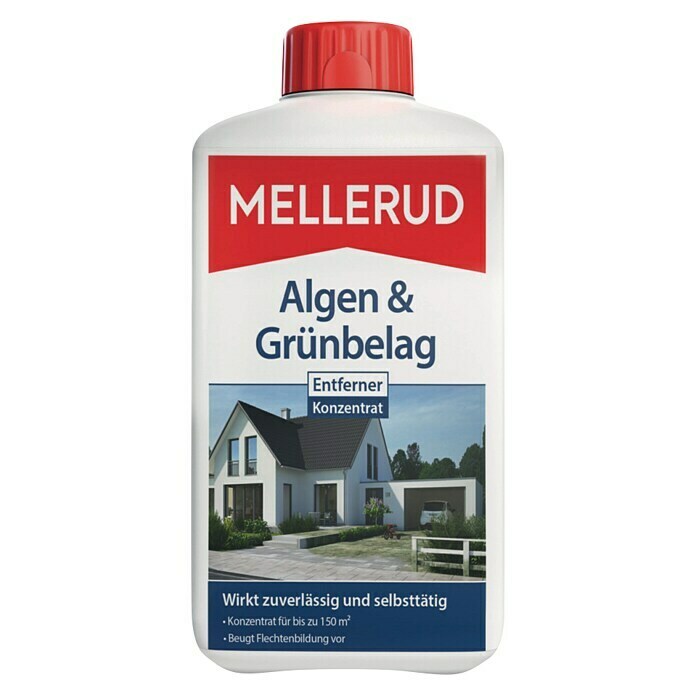 Mellerud Algen- & Grünbelagsentferner1 l, Flasche mit kindergesichertem Verschluss Front View