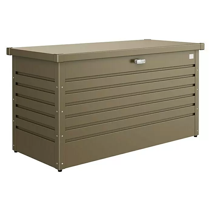 Biohort FreizeitBox Gartenbox FreizeitBox 130 - L x B x H: 134 x 62 x 71 cm, Bronze-Metallic, Stahl - Diagonale Ansicht