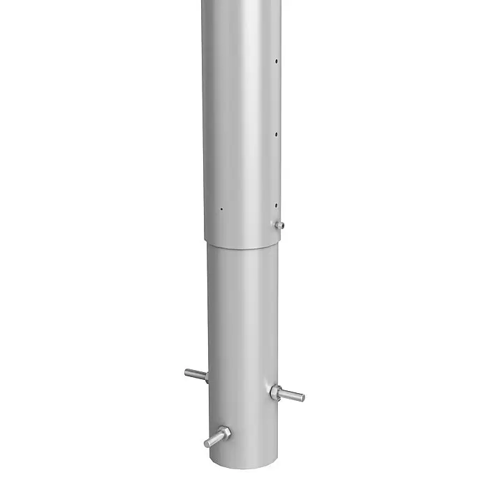Biohort Zaunpfosten - Höhe: 135 cm, Durchmesser: 40 mm, Silber - Verstellbarer zweiteiliger silberner Metallmast mit Sicherungsstiften.