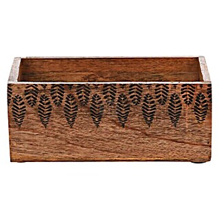 Caja de madera Mango Hojas (L x An x Al: 30 x 13 x 21 cm, Madera)
