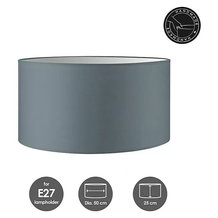 Home Sweet Home Lampenschirm Bling - Ø x H: 50 x 25 cm, Light Grey, Baumwolle, Rund - Skizze
