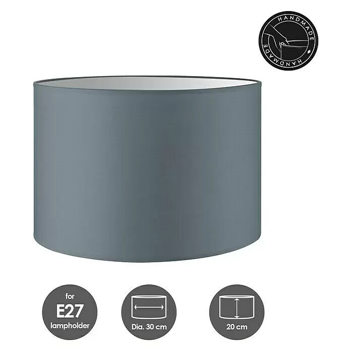 Home Sweet Home Lampenschirm Bling - Ø x H: 30 x 20 cm, Light Grey, Baumwolle, Rund - Skizze