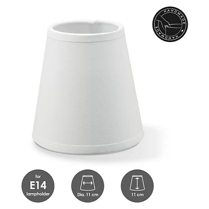 Home Sweet Home Lampenschirm Largo - Ø x H: 11 x 11 cm, Pure White, Stoff, Rund - Skizze