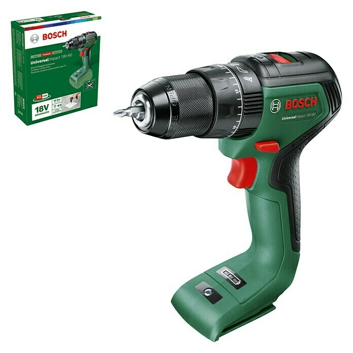 Bosch 18 V Power for All Akku-Schlagbohrschrauber UniversalImpact 18V-6018 V, Ohne Akku, Leerlaufdrehzahl: 0 U/min - 1.900 U/min Diagonal View