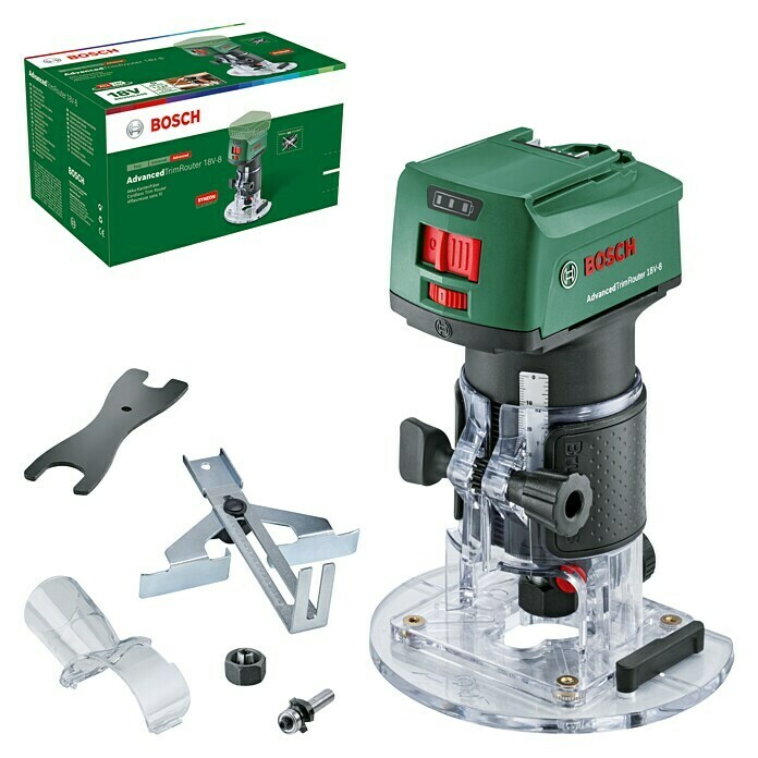 Bosch 18 V Power for All Akku-Kantenfräser AdvancedTrimRouter 18V-818 V, Ohne Akku, Leerlaufdrehzahl: 10.000 U/min - 30.000 U/min Diagonal View