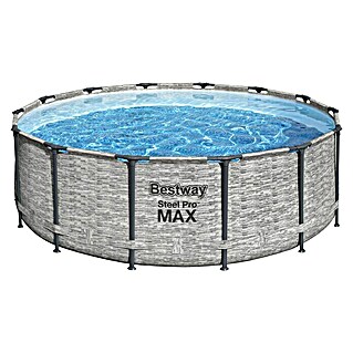 Bestway Bazen Quick-Up Steel Pro MAX (Ø x V: 427 x 122 cm, Sive boje, 15.232 l)
