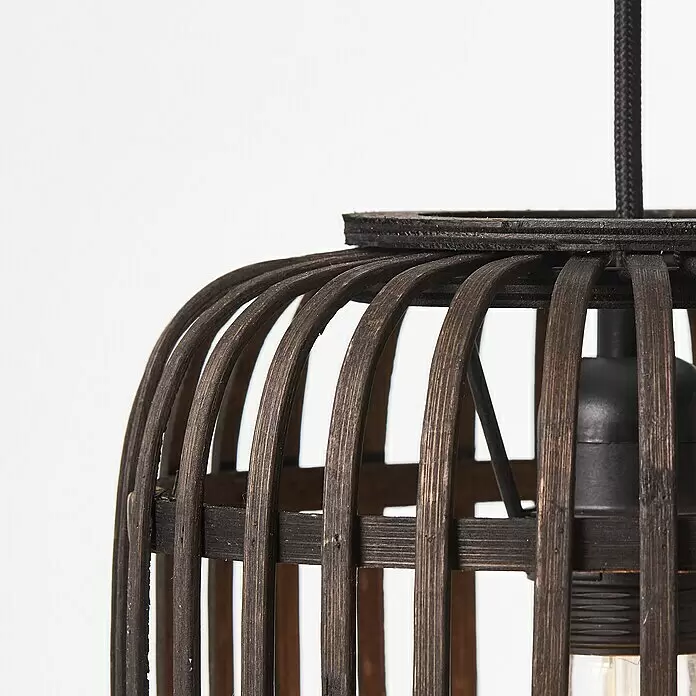 Brilliant Woodrow Pendelleuchte - E27, 60 W, Schwarz - Detailaufnahme