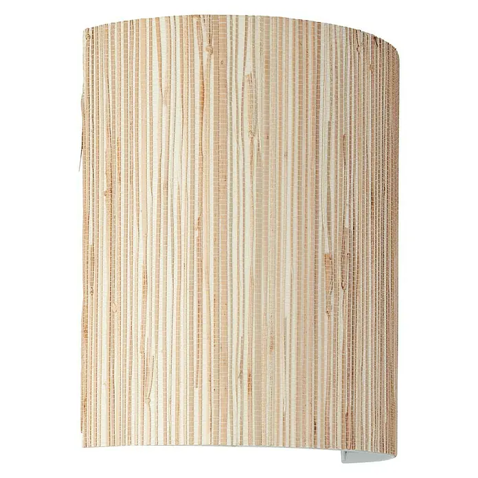 Brilliant Wimea Wandleuchte - 52 W, L x B x H: 12 x 23 x 26 cm, Natur/Seegras, E27 - Nahaufnahme einer stilvollen Wandleuchte mit einem Lampenschirm aus Naturfasern, die eine warme und einladende Atmosphäre schafft.