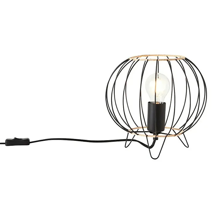 Brilliant Silemia Tischleuchte - 52 W, Schwarz, E27 - Eine stilvolle Tischleuchte mit einem kugelförmigen, metallenen Lampenschirm und einem warmen Lichtschein. Perfekt für Nachttisch oder Schreibtisch.