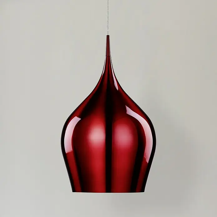 Searchlight Pendelleuchte Vibrant - 60 W, L x B x H: 26 x 26 x 160 cm, Rot, E27, 260 mm - Elegante rote Pendelleuchte mit glänzendem Finish. Das moderne Design verleiht jedem Raum einen Hauch von Stil und Farbe.
