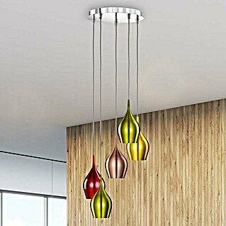 Searchlight Pendelleuchte Vibrant (200 W, L x B x H: 31 x 30,5 x 160 cm, Bunt, E14)