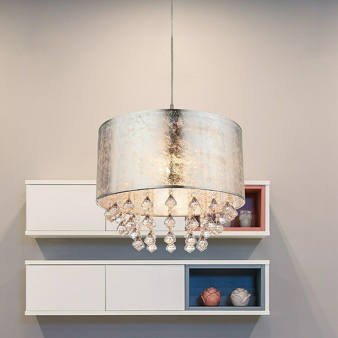 Globo Amy Pendelleuchte (60 W, Silber Metallic, Höhe: 140 cm)
