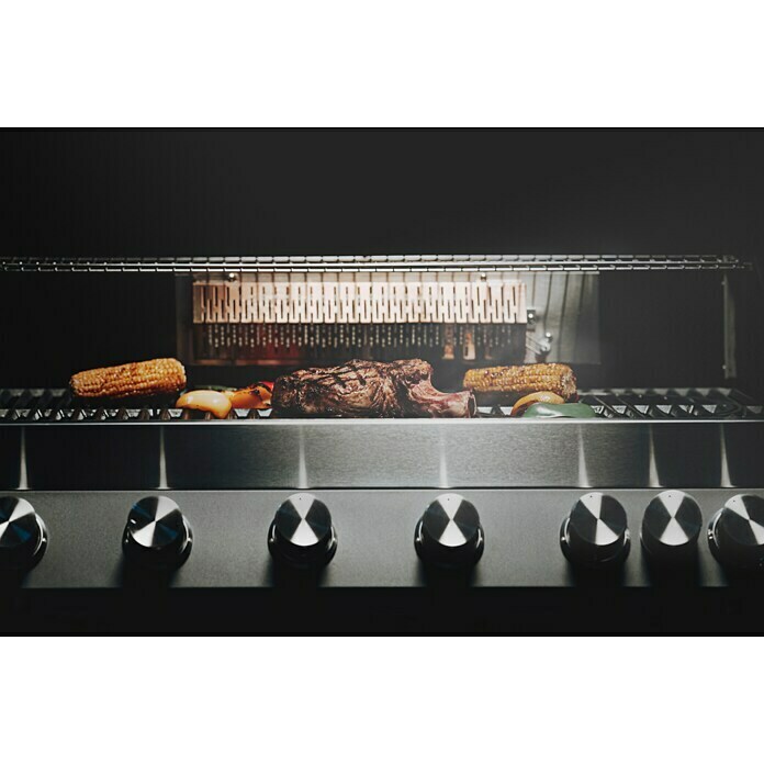 Kingstone KMS Gasgrillküche The Quad SixAnzahl Brenner: 6, Hauptgrillfläche: 89,2 x 45 cm, 21 kW, Material Rost: Gusseisen Mood Shot