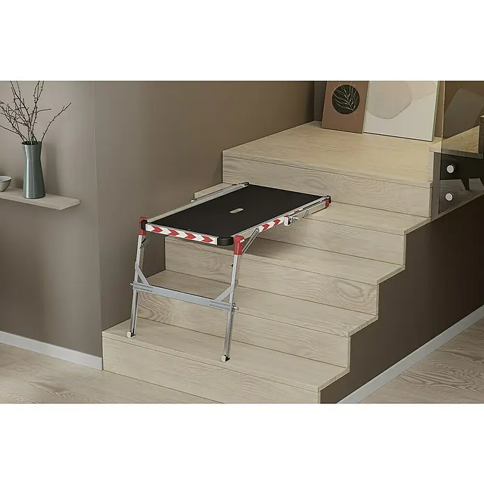 Hailo Treppenpodest TP Plus - Belastbarkeit: 160 kg, Aluminium - Abgebildete Treppenpodestleiter.