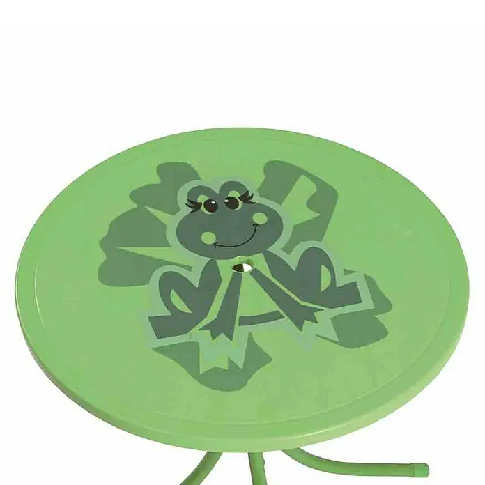 Siena Garden Froggy Kinder-Gartenmöbel-Set -  - Grüner Kindertisch mit Froschdesign, ideal für Spiele und Aktivitäten im Innen- oder Außenbereich. Robust und farbenfroh.