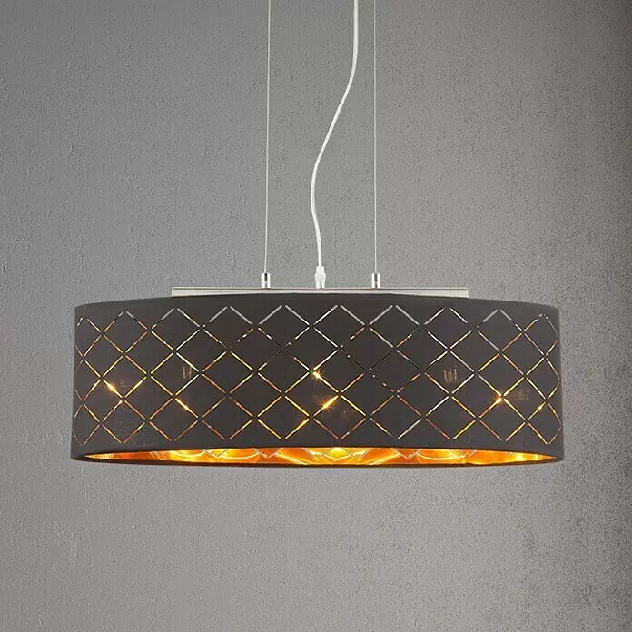 Globo Clarke PendelleuchteL x B x H: 65 x 25 x 140 cm, Schwarz, Gold