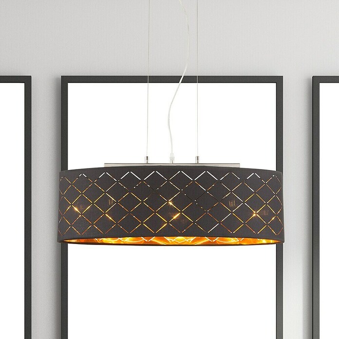 Globo Clarke Lámpara colgante (3 × 60 W, Negro, Altura: 140 cm)