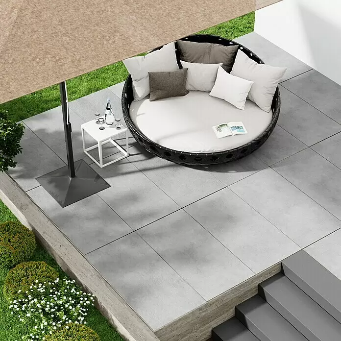 Cersanit Terrassenfliese Metropolis - 59,3 x 119,3 x 2 cm, Light Grey, Matt - Stimmungsaufnahme