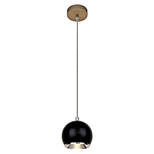 LED-Pendelleuchte rund Ball Wood (5 W, Schwarz, Geölte Eiche, 1 Stk.)