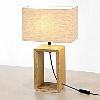 Britop Lighting Boho Tischleuchte (25 W, L x B x H: 30 x 15 x 48 cm, Eiche, Beige, E27)