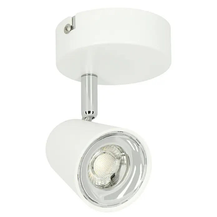 Reality Leuchten LED-Wandstrahler Toulouse - 3 W, L x B x H: 12 x 40 x 15 cm, Weiß, Warmweiß - Weißer LED-Spot für die Decke. Das Licht ist nach unten gerichtet und sorgt für eine helle und moderne Beleuchtung im Raum.