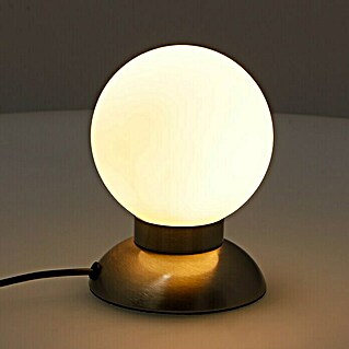 Reality Leuchten LED-Tischleuchte rund Princess (3 W, Ø x H: 100 mm x 13 cm, Nickel, Warmweiß)