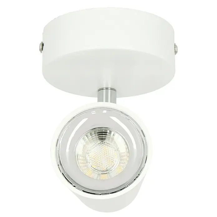 Reality Leuchten LED-Wandstrahler Toulouse - 3 W, L x B x H: 12 x 40 x 15 cm, Weiß, Warmweiß - Eine moderne, weiße LED-Deckenleuchte mit schwenkbarem Spot für gezielte Beleuchtung.