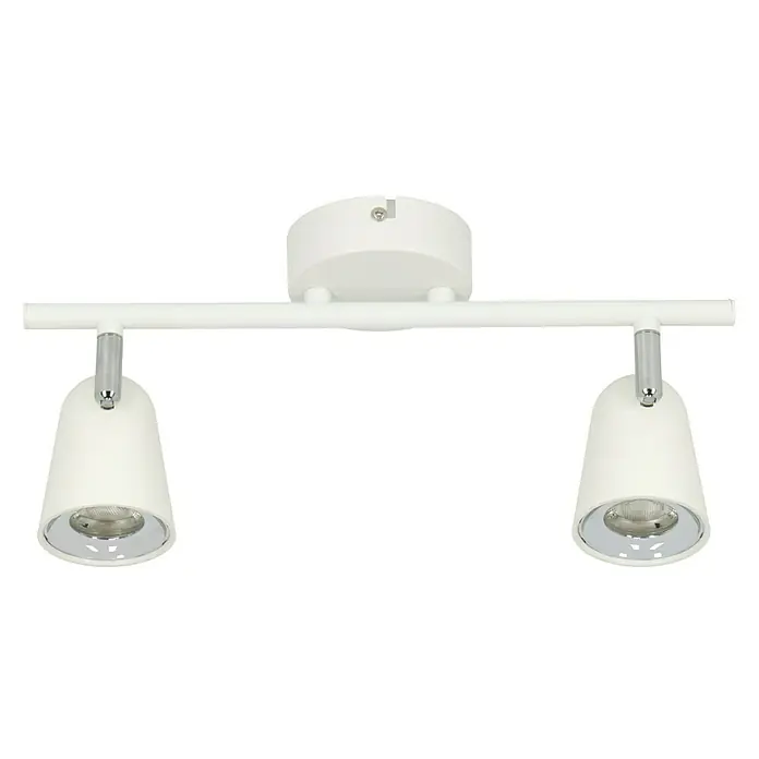 Reality Leuchten LED-Deckenstrahler Toulouse - 3 W, L x B x H: 9 x 34 x 17 cm, Weiß, Warmweiß, Anzahl Leuchtmittel: 2 Stk. - Weiße Deckenleuchte mit zwei Strahlern für flexible Beleuchtung. Die Spots sind verstellbar und bieten zielgerichtetes Licht.
