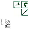 VIERTELSTAB FU05    12X12MM FOL. WEISS  2,4 M